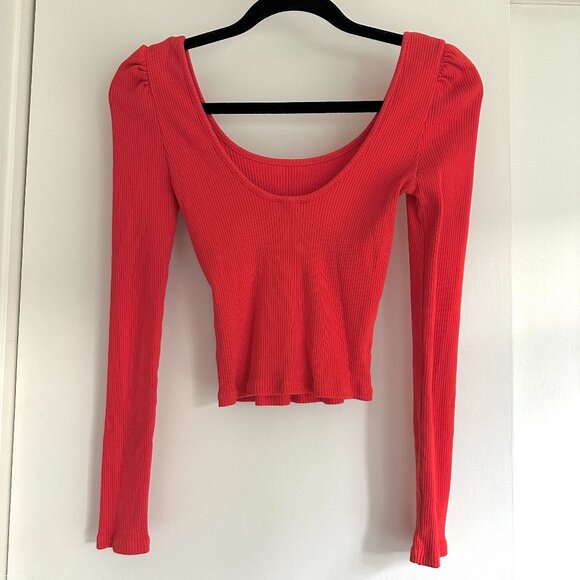 Topshop Scoop Neck Ribbed Top - Picture 4 of 9